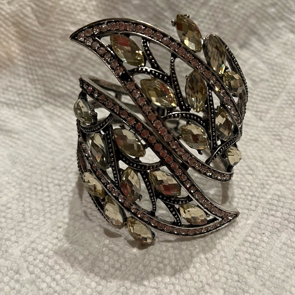 Silver Rhinestone Cuff